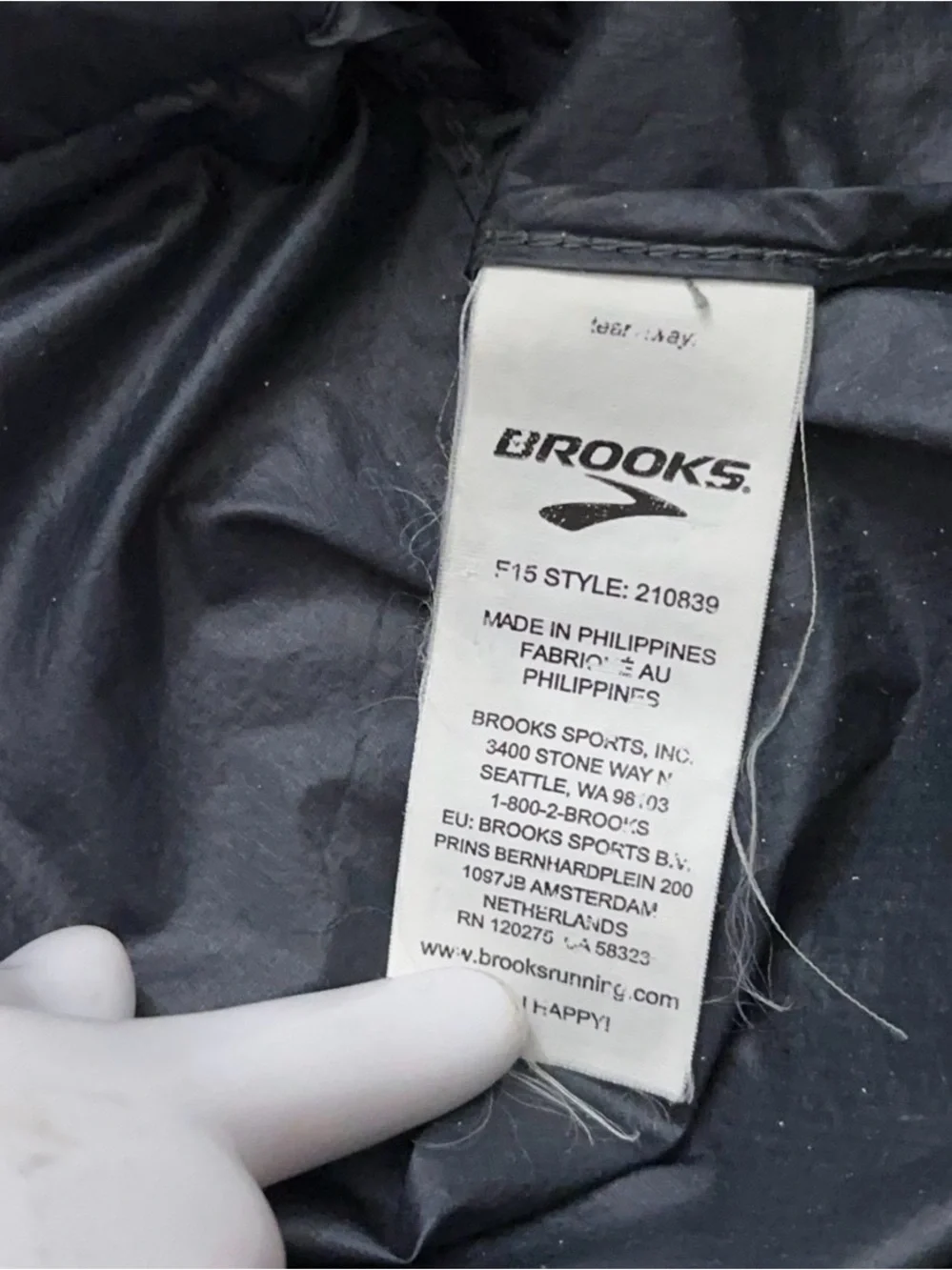 Brooks LSD Thermal Vest Mens Size XL Full-Zip Running Lightweight Nylon Gray